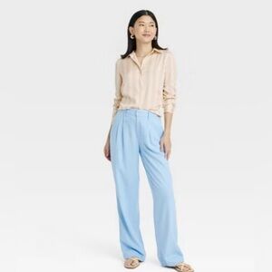 a new day Peach Striped Button Down Shirt NWOT